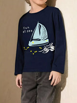 Children's Fun at Sea Graphic Long Sleeve T-Shirt - Trendsi - Flyclothing LLC