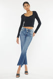 Kancan High Rise Wide Waistband Slim Straight Jeans - Trendsi