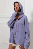 BiBi Washed Waffle Thermal Hooded Jacket - Trendsi - Flyclothing LLC
