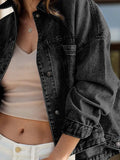 Pocketed Button Up Denim Jacket - Trendsi - Flyclothing LLC