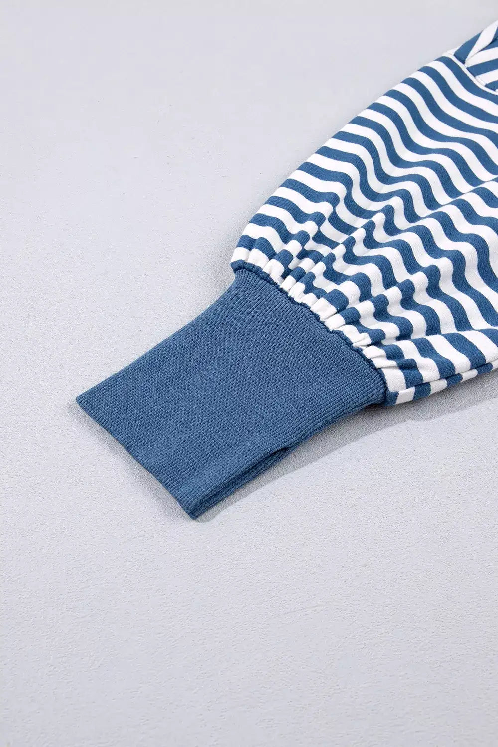 Stripe Color Block Trim Raw Seam Split Hem Loose Sweatshirt - Trendsi - Flyclothing LLC