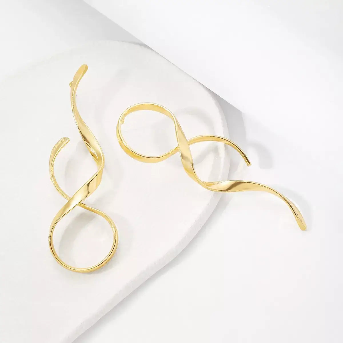 Alloy Spiral Drop Earrings - Trendsi - Flyclothing LLC