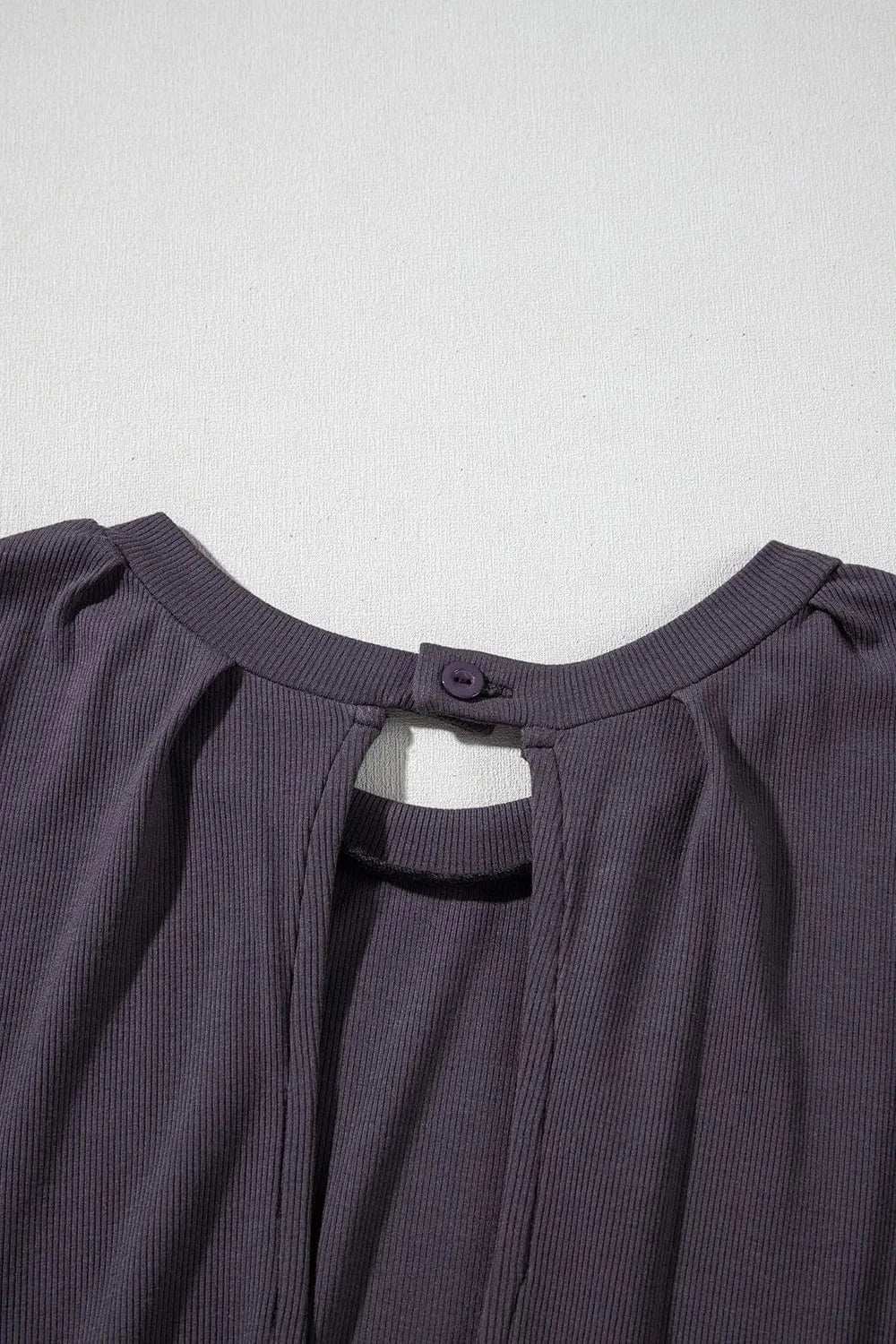 Knit Open Back Cap Sleeve Drawstring Romper - Trendsi - Flyclothing LLC