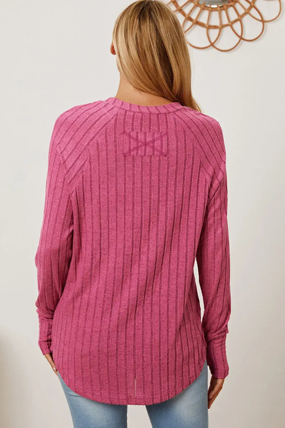 Basic Bae Full Size Ribbed Thumbhole Sleeve T-Shirt - ShopBasicbae - Flyclothing LLC