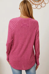 Basic Bae Full Size Ribbed Thumbhole Sleeve T-Shirt - ShopBasicbae - Flyclothing LLC