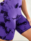 Tie-Dye High Waist Active Shorts - Trendsi - Flyclothing LLC