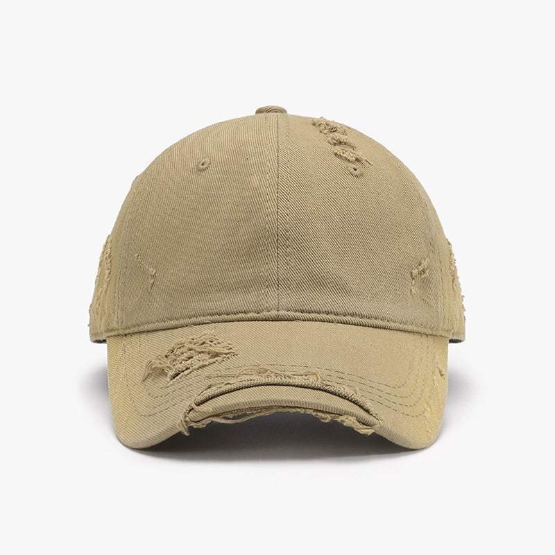 Distressed Adjustable Cotton Hat - Trendsi - Flyclothing LLC