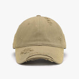 Distressed Adjustable Cotton Hat - Trendsi - Flyclothing LLC