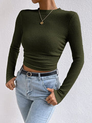 Round Neck Long Sleeve T-Shirt - Trendsi