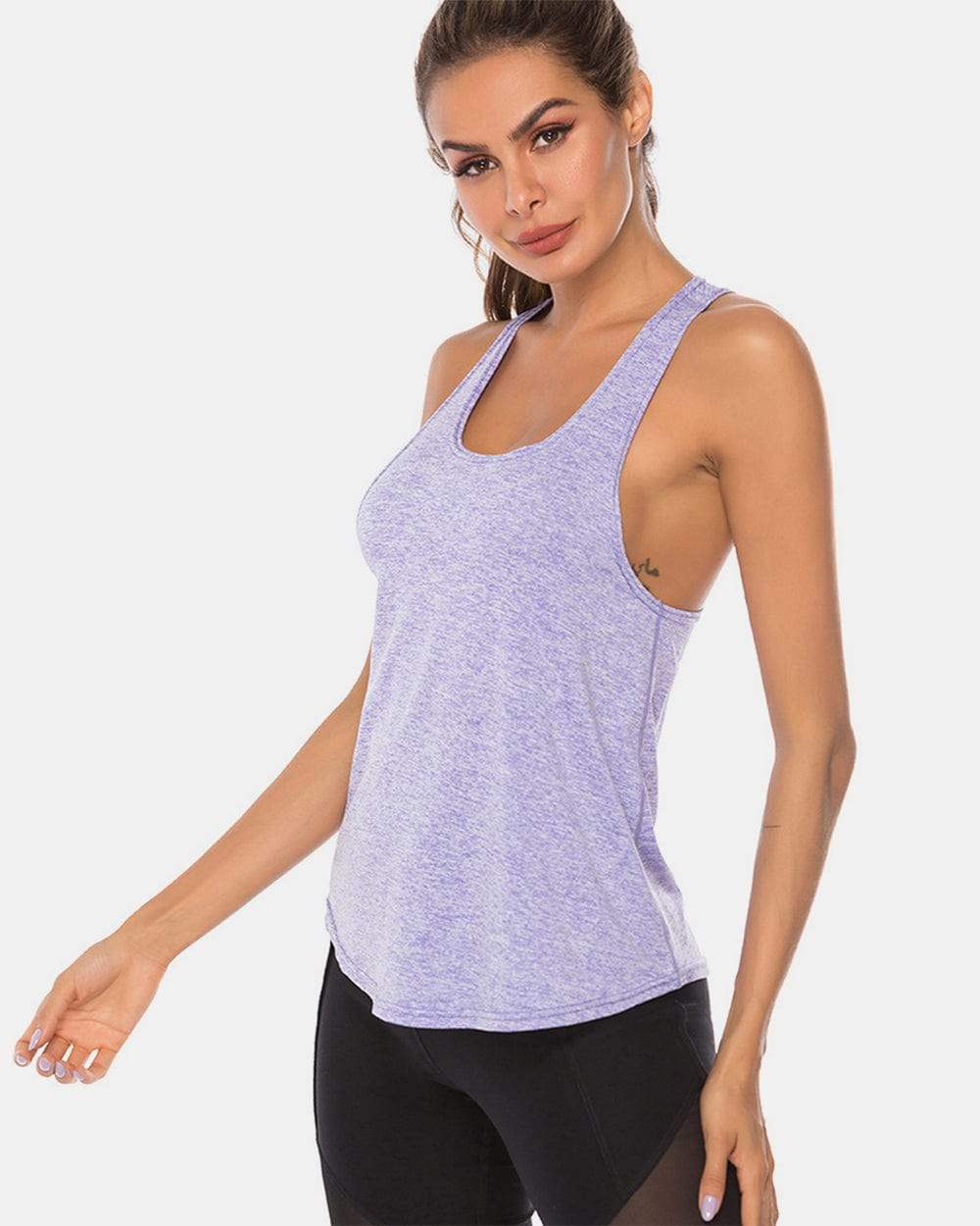 Full Size Scoop Neck Wide Strap Active Tank - Trendsi - Flyclothing LLC