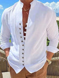 Men's Full Size Button Front Long Sleeve Shirt Plus Size - Trendsi - Flyclothing LLC