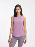 Millennia Cutout Back Round Neck Active Tank - Trendsi - Flyclothing LLC