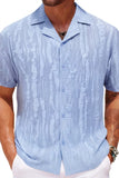Men's Plus Size Collared Neck Short Sleeve Shirt - Trendsi