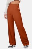 Decorative Button High Rise Pants - Trendsi - Flyclothing LLC