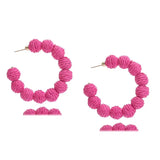 Raffia Grass C-Hoop Earrings - Trendsi - Flyclothing LLC