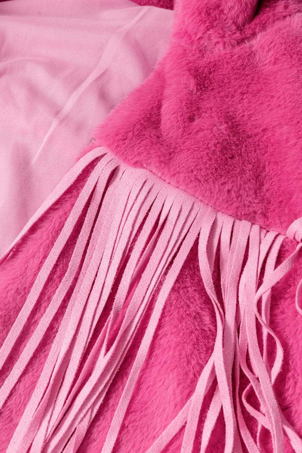 Fringed Zip Up Fleece Jacket - Trendsi - Flyclothing LLC