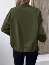 Pocketed Zip Up Long Sleeve Jacket - Trendsi - Flyclothing LLC