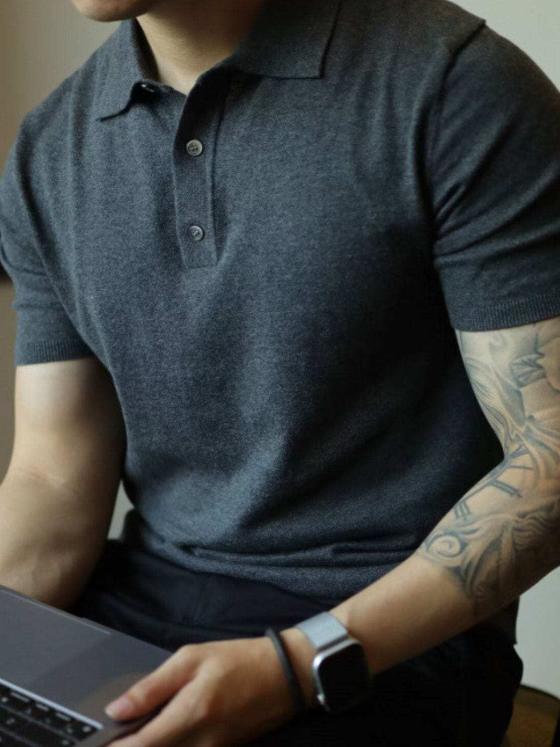 Men's Plus Size Button Detail Short Sleeve Polo - Trendsi - Flyclothing LLC