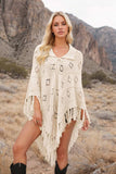 Tassel Hem Knit Cover Up - Trendsi - Flyclothing LLC