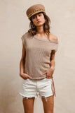 BiBi One Side Off Shoulder Knit Top - Trendsi - Flyclothing LLC