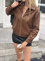 Zip Up Long Sleeve Jacket - Trendsi - Flyclothing LLC