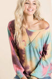 BiBi Tie Dye Print French Terry Sweatshirt - Trendsi - Flyclothing LLC