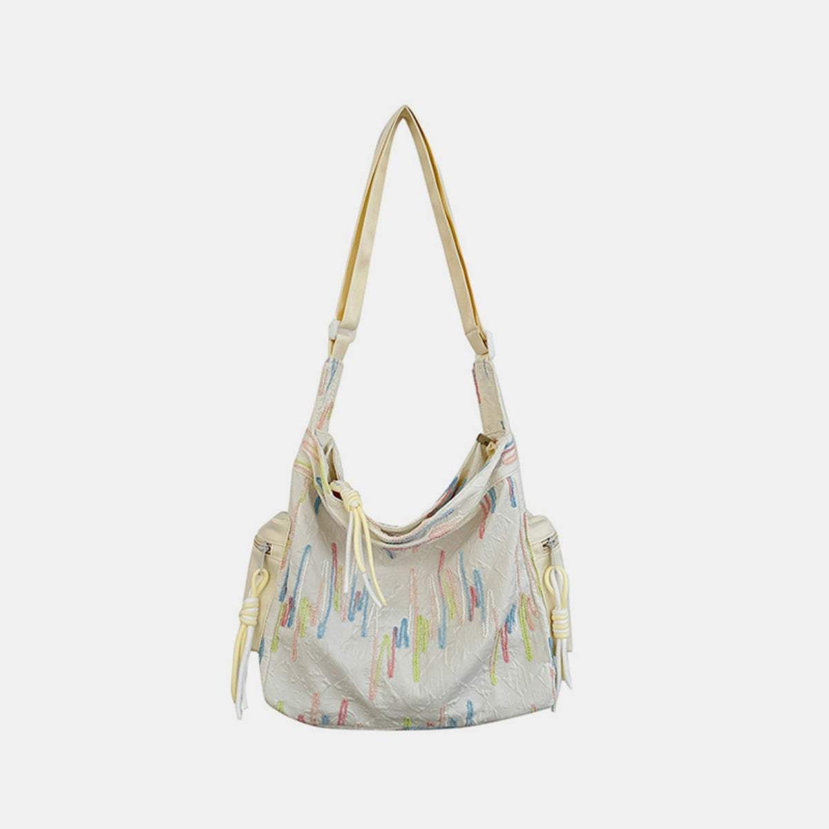 Contrast Texture Shoulder Bag - Trendsi - Flyclothing LLC