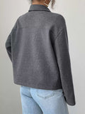 Casual Zip-Up Long Sleeve Jacket - Trendsi - Flyclothing LLC
