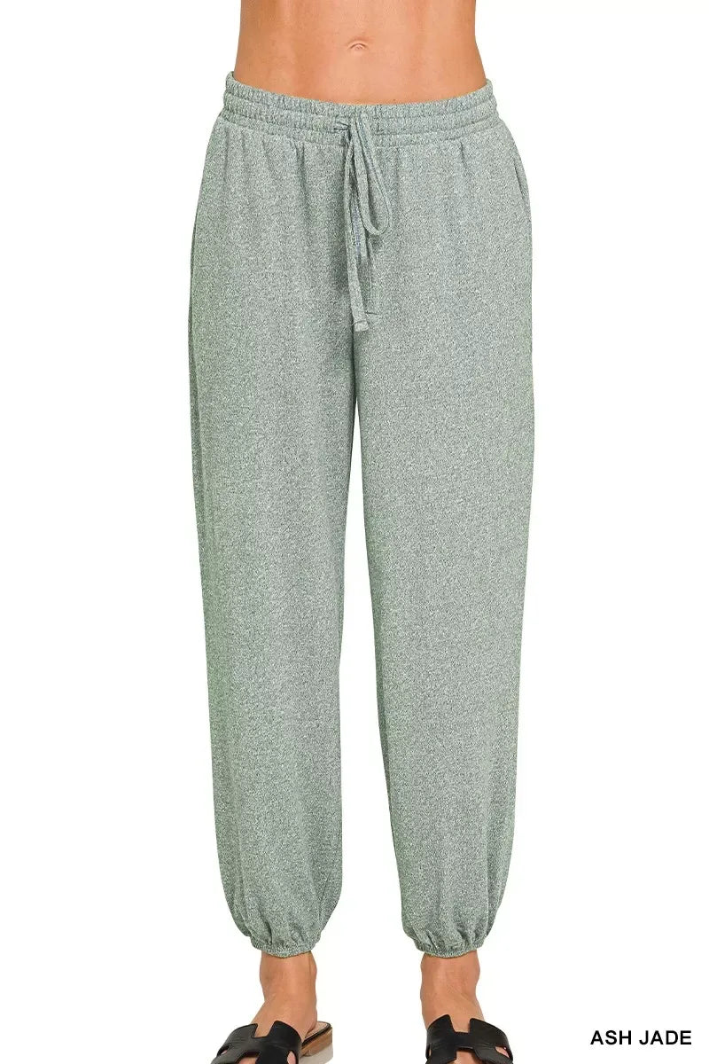Zenana Soft Melange Hacci Jogger - Trendsi - Flyclothing LLC