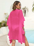 Ruffled Open Front Cover-Up - Trendsi - Flyclothing LLC