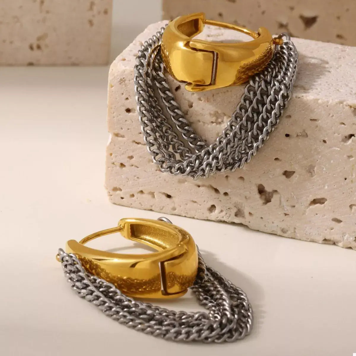 Chunky Chain Hoop Earrings - Trendsi - Flyclothing LLC