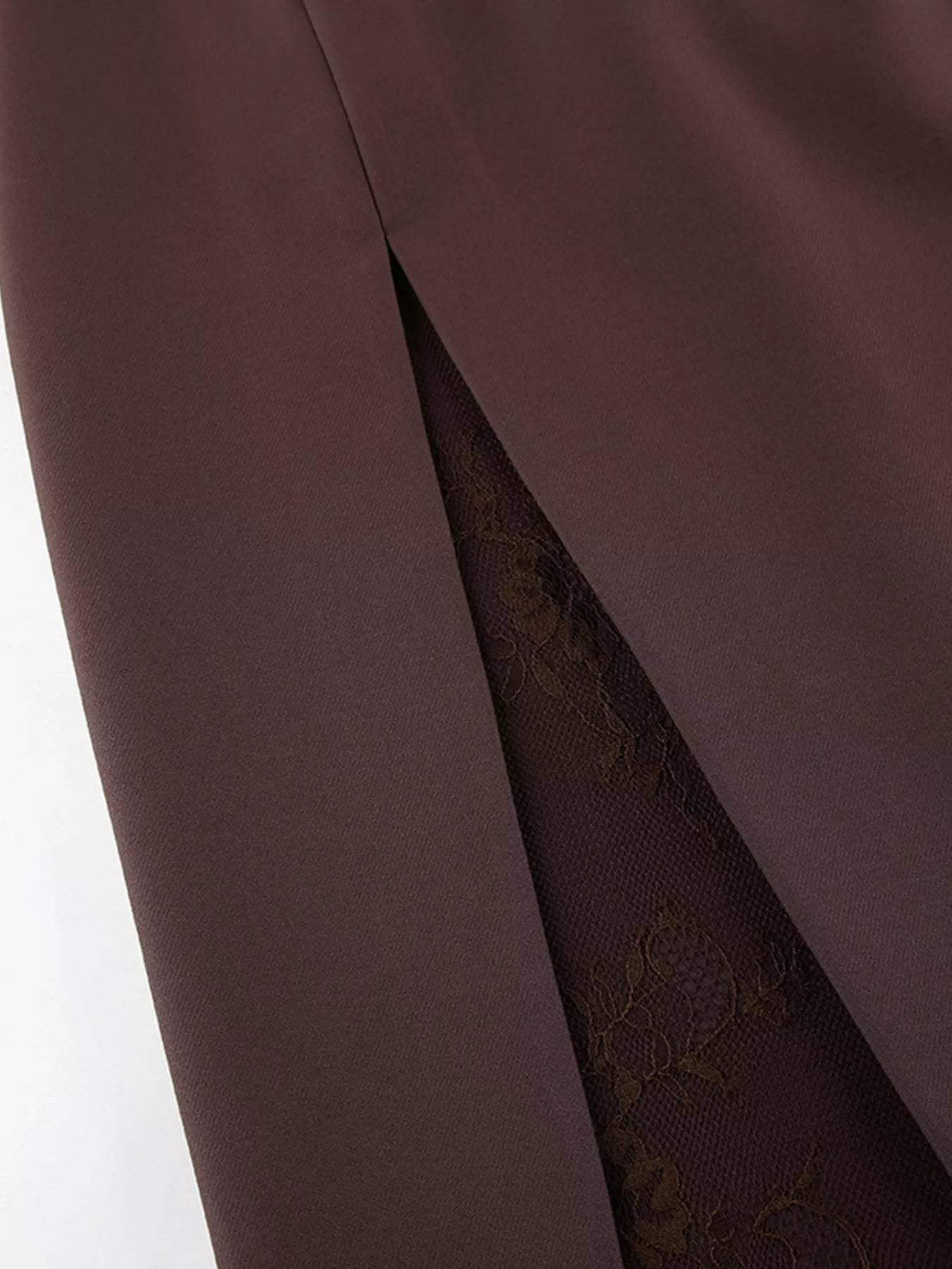 Elegant Lace-Trimmed Slit A-Line Skirt - Trendsi - Flyclothing LLC