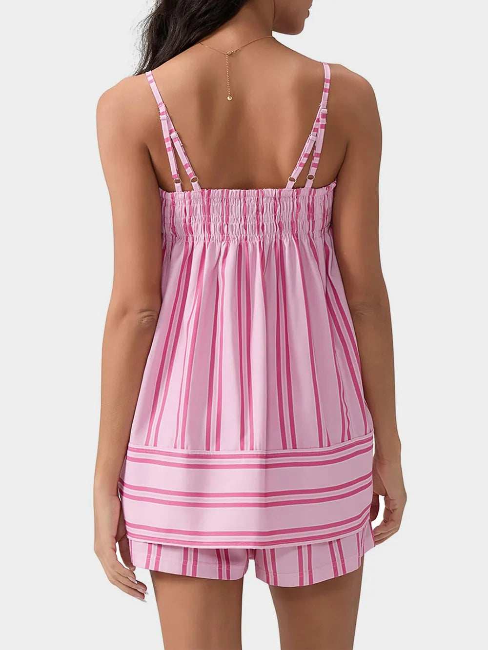 Smocked Square Neck Cami and Shorts Set - Trendsi - Flyclothing LLC