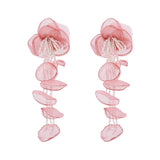 Floral Petal Beaded Tassel Drop Earrings - Trendsi - Flyclothing LLC