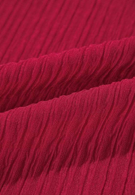 Frill Notched Long Sleeve Dress - Trendsi - Flyclothing LLC