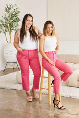 RFM Crop Dylan Full Size Tummy Control High Waist Raw Hem Jeans - Trendsi - Flyclothing LLC