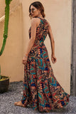 Tied Floral Sleeveless Dress Trendsi