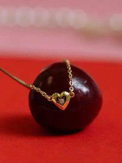 Zircon Heart Pendant Necklace - Trendsi - Flyclothing LLC