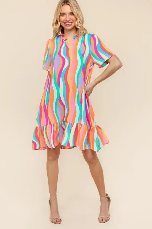 Haptics Tiered Woven Ruffle Hem Dress - Trendsi - Flyclothing LLC