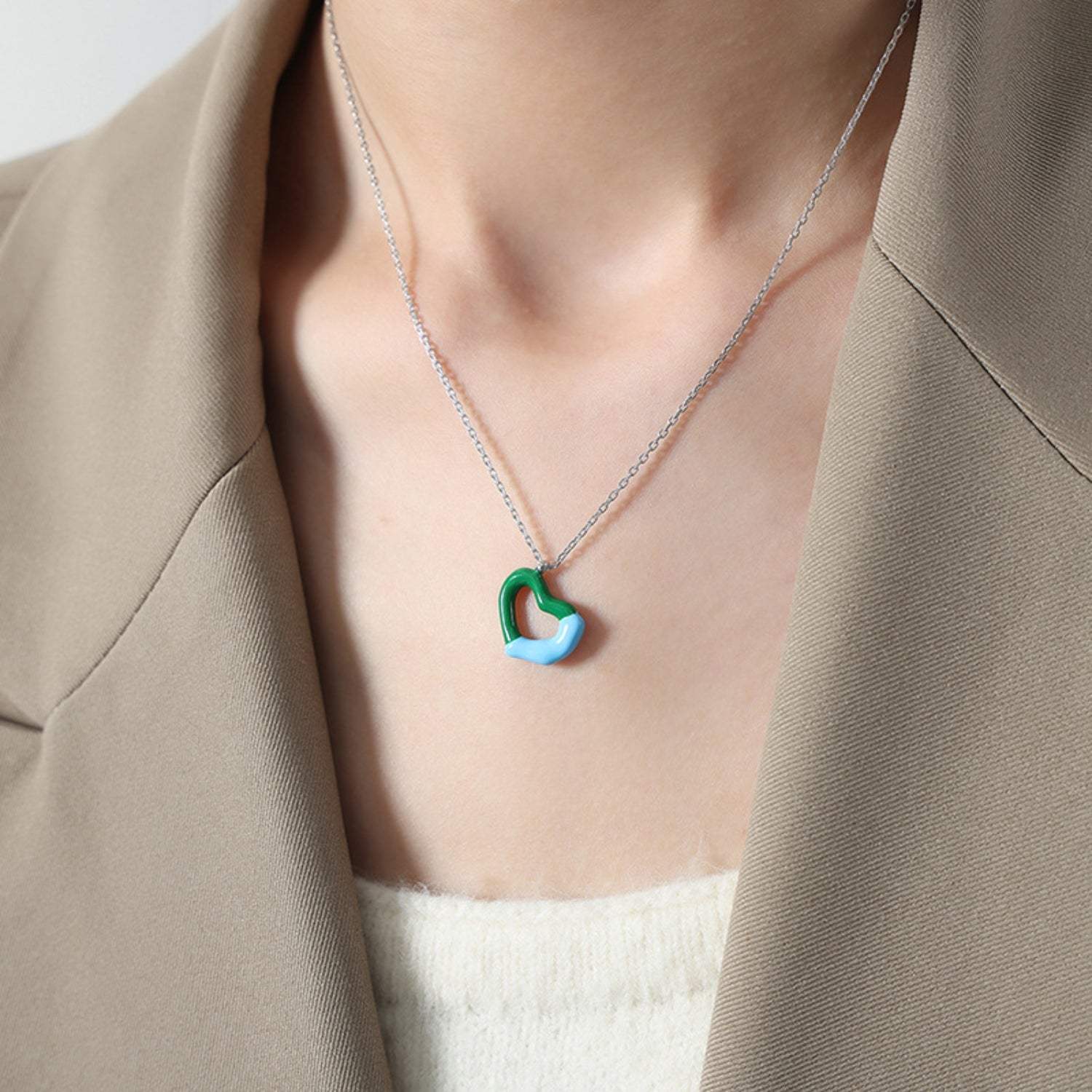 Heart Pendant Titanium Steel Necklace - Trendsi - Flyclothing LLC