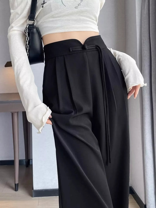 High-Waisted Wide-Leg Pants - Trendsi - Flyclothing LLC