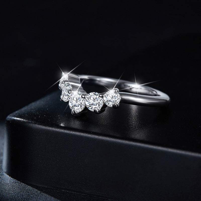 Inlaid Moissanite 925 Sterling Silver Ring - Trendsi - Flyclothing LLC