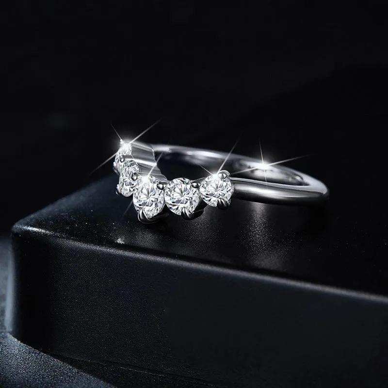 Inlaid Moissanite 925 Sterling Silver Ring - Trendsi - Flyclothing LLC