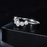 Inlaid Moissanite 925 Sterling Silver Ring - Trendsi