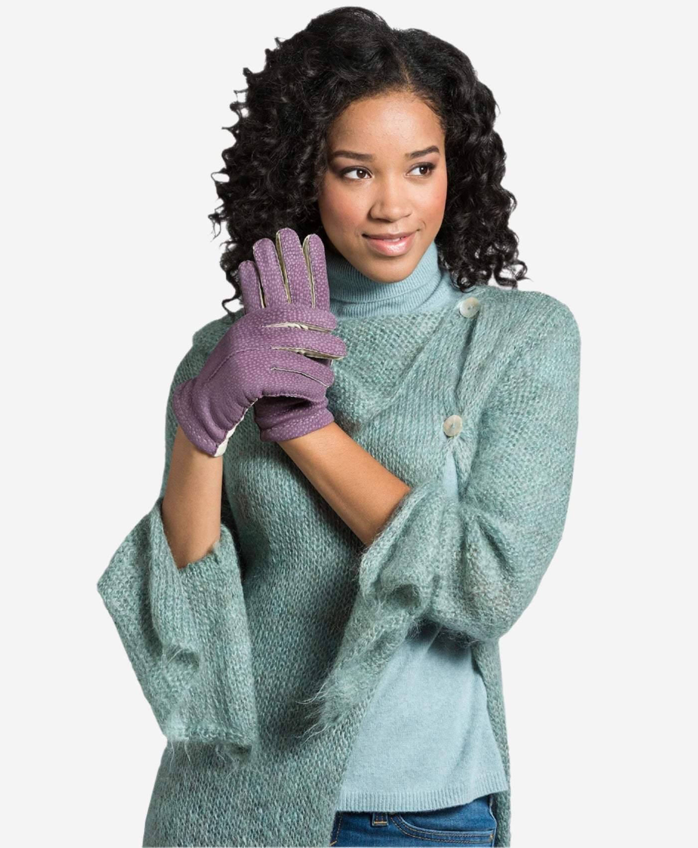 CA4538 (lilac) - Handsewn Italian carpincho women's dress gloves with cashmere lining
