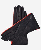 CA4918 (black/red) - Women’s unlined Italian lambskin driving gloves with ventilation holes