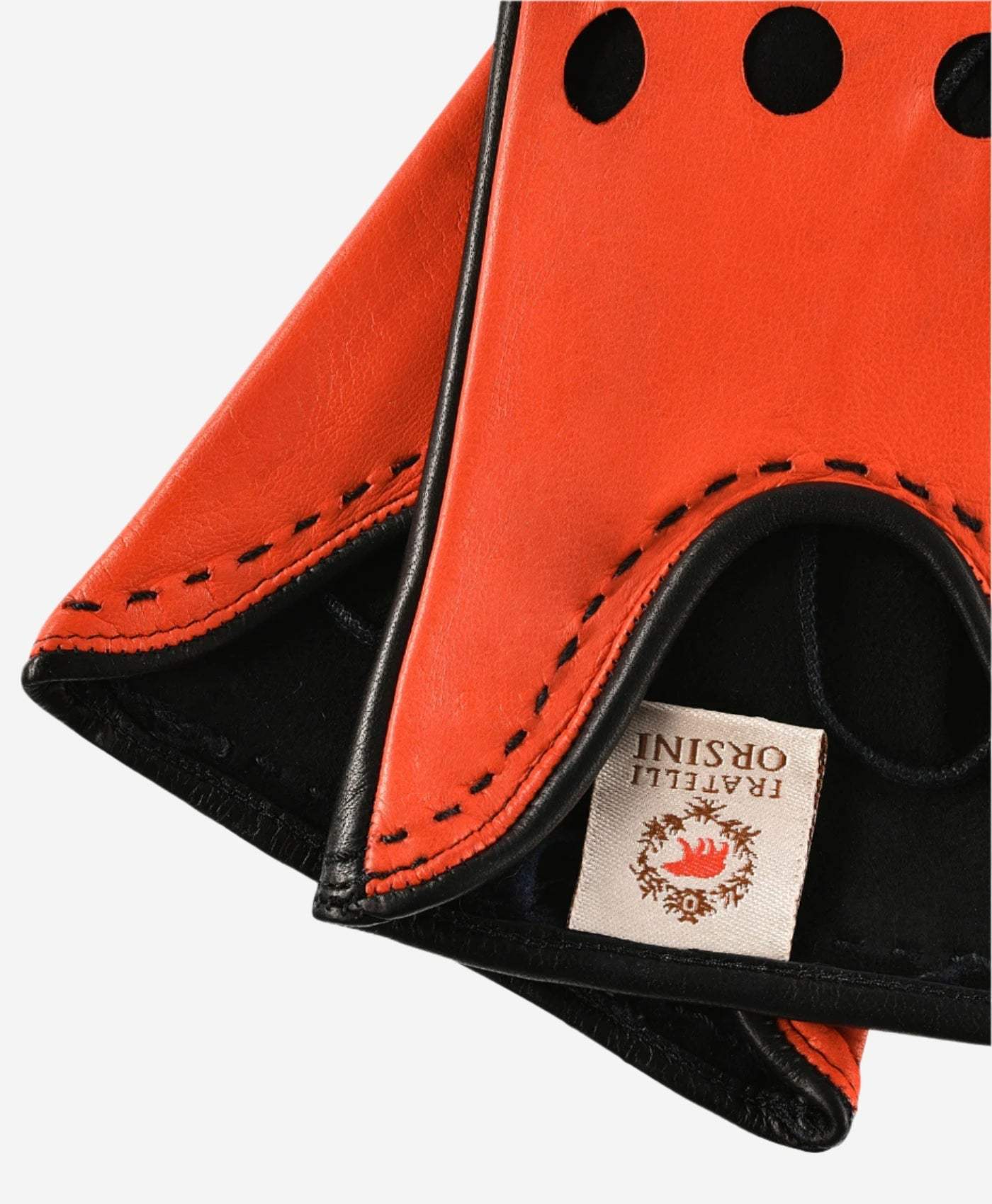 CA4918 (black/red) - Women’s unlined Italian lambskin driving gloves with ventilation holes