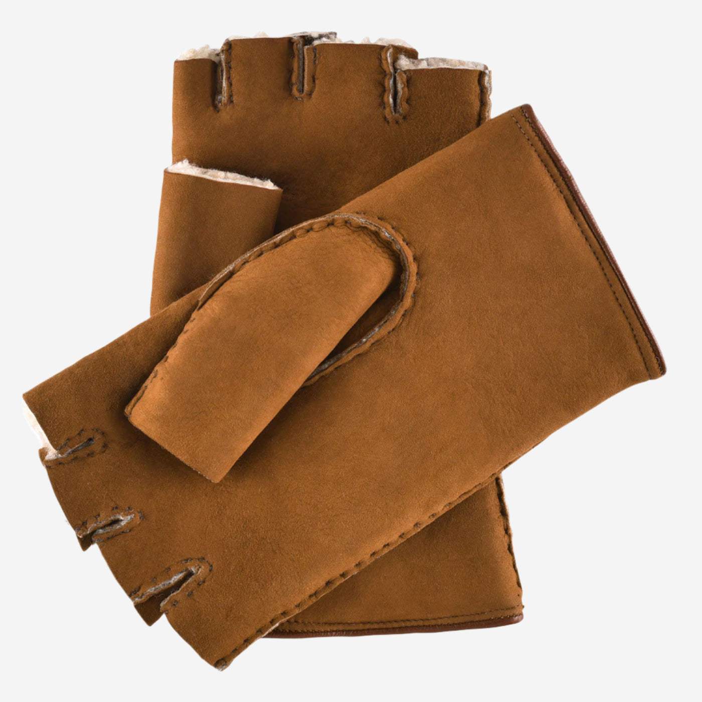 CA4956 (cognac) - Women’s Italian suede driving gloves with lambswool lining and metal studs