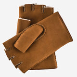 CA4956 (cognac) - Women’s Italian suede driving gloves with lambswool lining and metal studs