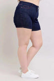Judy Blue Full Size High Waist Heart Shaped Pkts & Red Contrast Thread Denim Shorts Plus Size - Trendsi - Flyclothing LLC